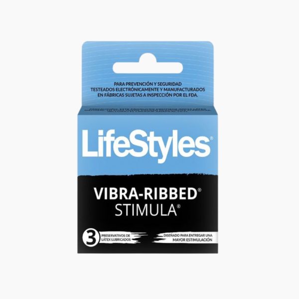 Condón LifeStyles Vibra-Ribbed Stimula